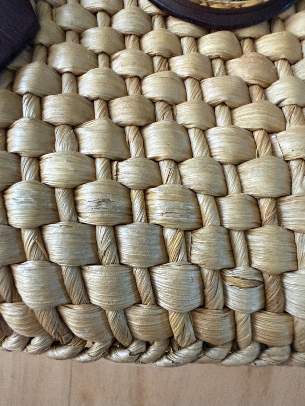 Michael Kors Woven Straw Tote with Brown Leather and Gold Hardware - Picture 4 of 6